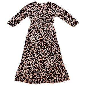 NEW NWT Tags LuLaRoe Evelyn Smocked Waist Maxi Dress Long Sleeve Animal Print